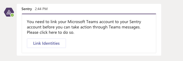 Link Microsoft Teams identity to Sentry